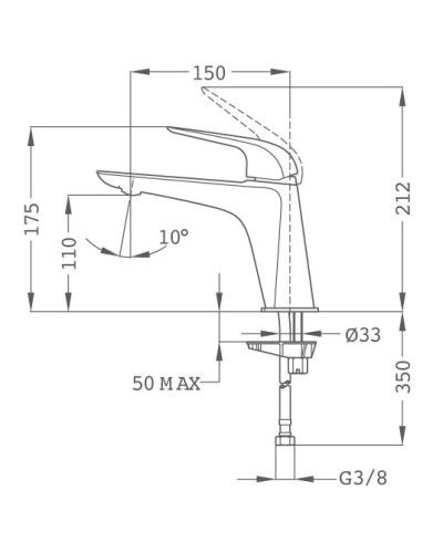 Смеситель для раковины без донного клапана Teka Itaca 67386020N2