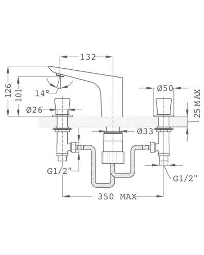 Смеситель для раковины без донного клапана Teka Itaca 67431020N2