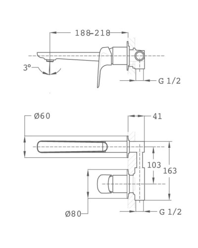 Смеситель для раковины без донного клапана Teka Itaca 674610200