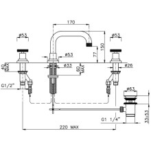 Смеситель для раковины с донным клапаном Nicolazzi Arena 3318CR44