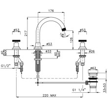 Смеситель для раковины с донным клапаном Nicolazzi Arena 3328CR44