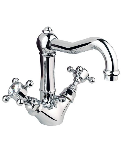 Смеситель для раковины с донным клапаном Nicolazzi Half Dome Crystal 1432CR93