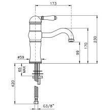 Смеситель для раковины с донным клапаном Nicolazzi El Capitan 3471CR75