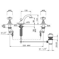 Смеситель для раковины с донным клапаном Nicolazzi El Capitan 1408FV69