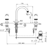 Смеситель для раковины с донным клапаном Nicolazzi Arena 3308RG44