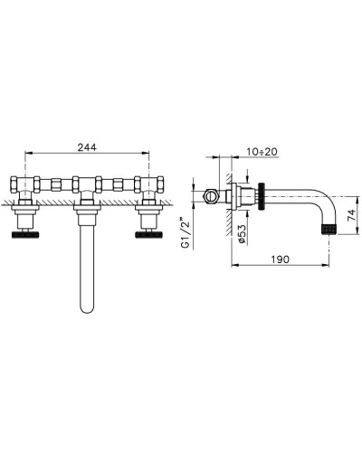 Смеситель для раковины без донного клапана Nicolazzi Arena 3307CR44