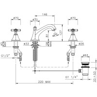 Смеситель для раковины с донным клапаном Nicolazzi Teide 1908CR05