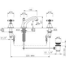 Смеситель для раковины с донным клапаном Nicolazzi Teide 1908CR05