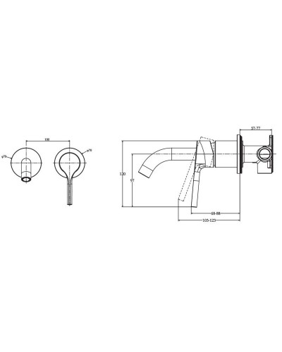 Смеситель для раковины без донного клапана Jacob Delafon Elate E28318-BL