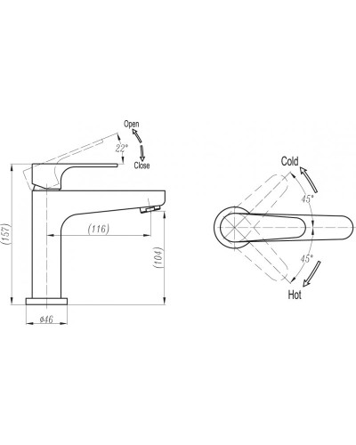 Смеситель на раковину Cezares LACONICO-C-LS25-01-W0
