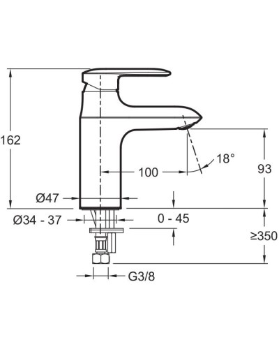 Смеситель для раковины Jacob Delafon Kumin E99447-CP Хром