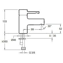 Смеситель для раковины Jacob Delafon Cuff E98297-CP Хром