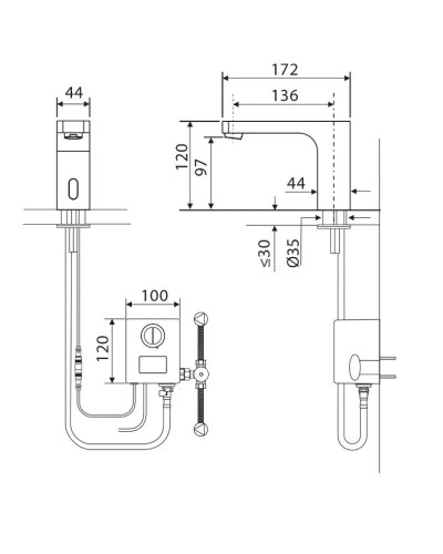 Смеситель для раковины бесконтактный Timo Torne 4313/17F