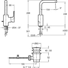 Смеситель для раковины Jacob Delafon Aleo E72278-CP Хром