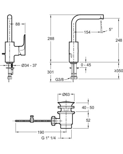 Смеситель для раковины Jacob Delafon Aleo E72278-CP Хром