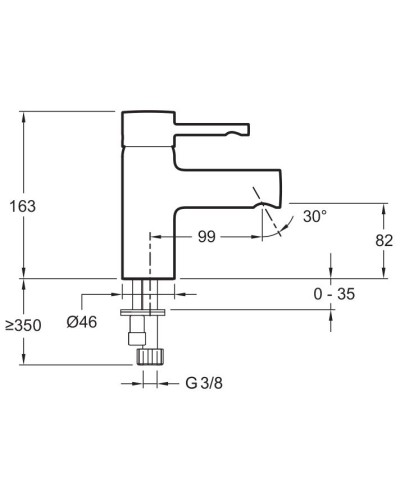 Смеситель для раковины Jacob Delafon Cuff E98298-CP Хром