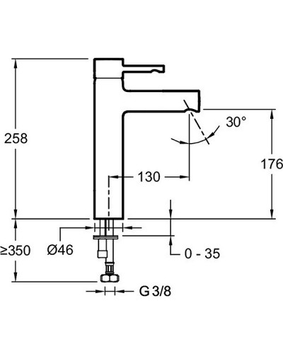 Смеситель для раковины Jacob Delafon Cuff E98299-CP Хром
