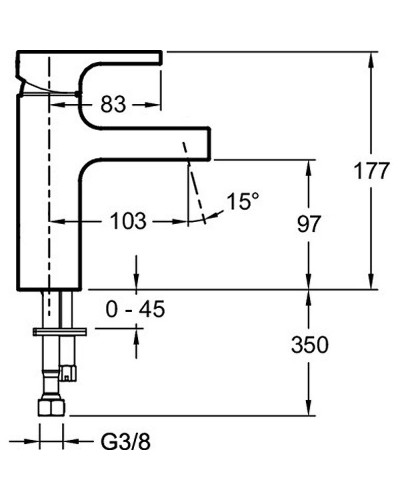 Смеситель для раковины Jacob Delafon Strayt E98339-CP Хром