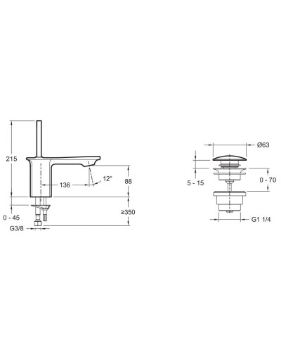 Смеситель для раковины Jacob Delafon Stance E14760-CP Хром