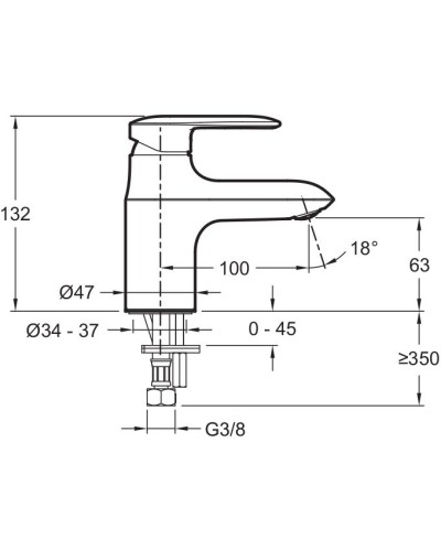 Смеситель для раковины Jacob Delafon Kumin E99984-CP Хром