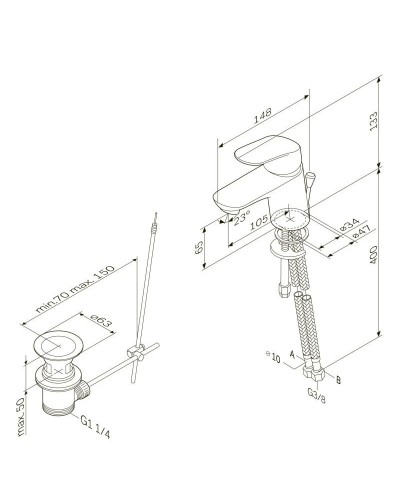 Смеситель для раковины с донным клапаном Am.Pm Like F8082116