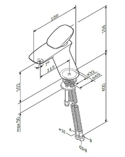 Смеситель для раковины AM.PM Spirit V2.0 F70A02100 Хром