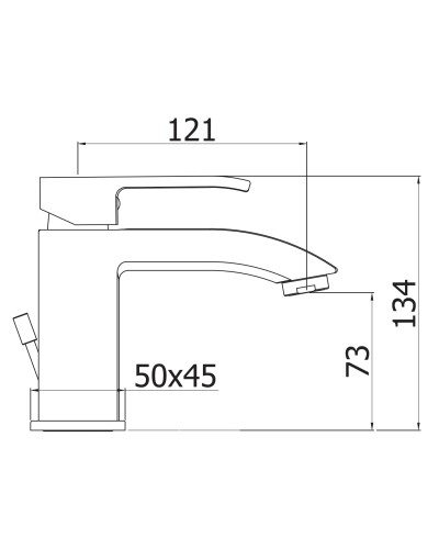 Смеситель на раковину однорычажный без донного клапана CEZARES LIVELLO-LSM1-01-W0