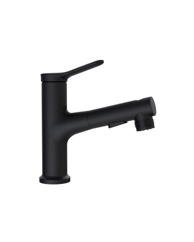 Смеситель для раковины без донного клапана с выдвижным изливом BelBagno BB-LVMD-NERO-W0 черный матовый