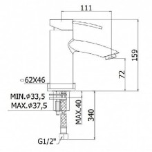 Смеситель для раковины с донным клапаном Paffoni Berry BR071KCR