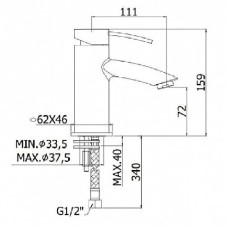 Смеситель для раковины с донным клапаном Paffoni Berry BR071KCR