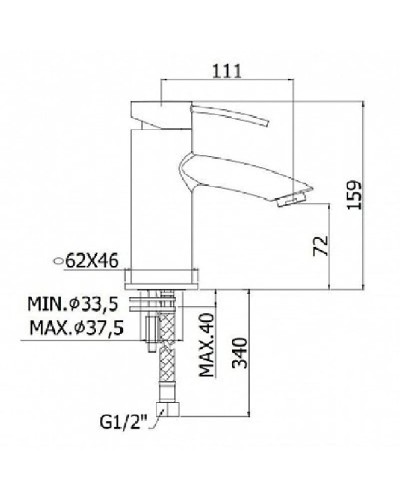 Смеситель для раковины с донным клапаном Paffoni Berry BR071KCR