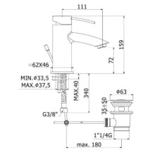 Смеситель для раковины с донным клапаном Paffoni Berry BR075CR