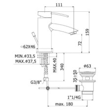 Смеситель для раковины с донным клапаном Paffoni Berry BR075CR