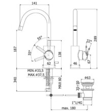 Смеситель для раковины с донным клапаном Paffoni Berry BR077CR
