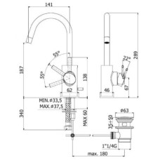 Смеситель для раковины с донным клапаном Paffoni Berry BR077CR