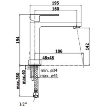 Смеситель для раковины без донного клапана Paffoni Elle EL074CR