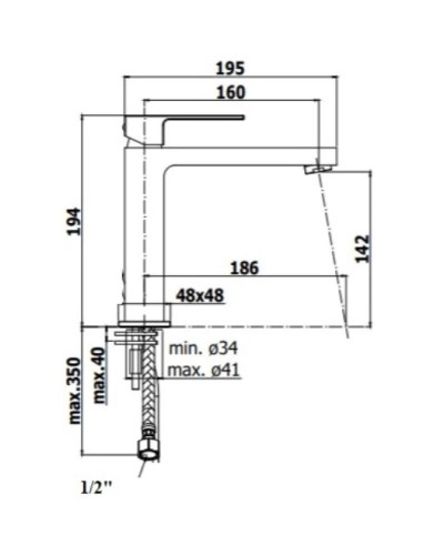 Смеситель для раковины без донного клапана Paffoni Elle EL074CR