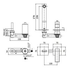 Смеситель для раковины без донного клапана Paffoni Elle EL104CR70