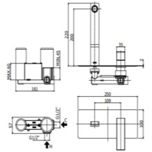 Смеситель для раковины без донного клапана Paffoni Elle EL105CR
