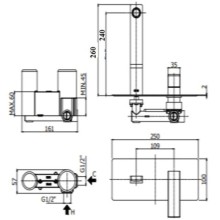 Смеситель для раковины без донного клапана Paffoni Elle EL106CR