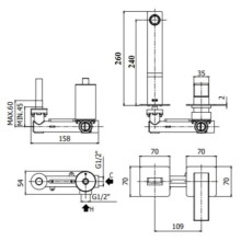 Смеситель для раковины без донного клапана Paffoni Elle EL106NO70