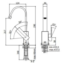 Смеситель для раковины без донного клапана Paffoni Elle EL878CR