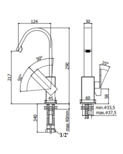 Смеситель для раковины без донного клапана Paffoni Elle EL878CR