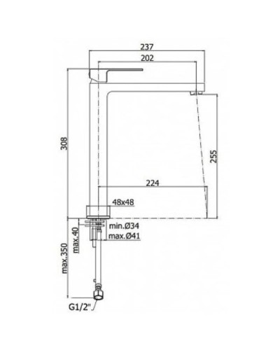 Смеситель для раковины без донного клапана Paffoni Elle ELX081CR