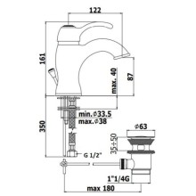 Смеситель для раковины с донным клапаном Paffoni Giorgia GI075CRC