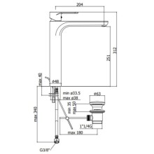 Смеситель для раковины с донным клапаном Paffoni Green GR085CR