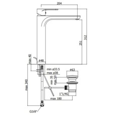 Смеситель для раковины с донным клапаном Paffoni Green GR085CR
