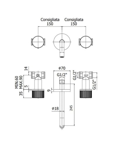 Смеситель для раковины без донного клапана Paffoni Jo JO008CR