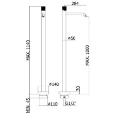 Смеситель напольный для раковины без донного клапана Paffoni Jo JO031CR