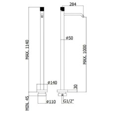 Смеситель напольный для раковины без донного клапана Paffoni Jo JO031NO